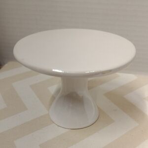 Elegant White Ceramic Raiser. 3" Tall 4" Diameter.